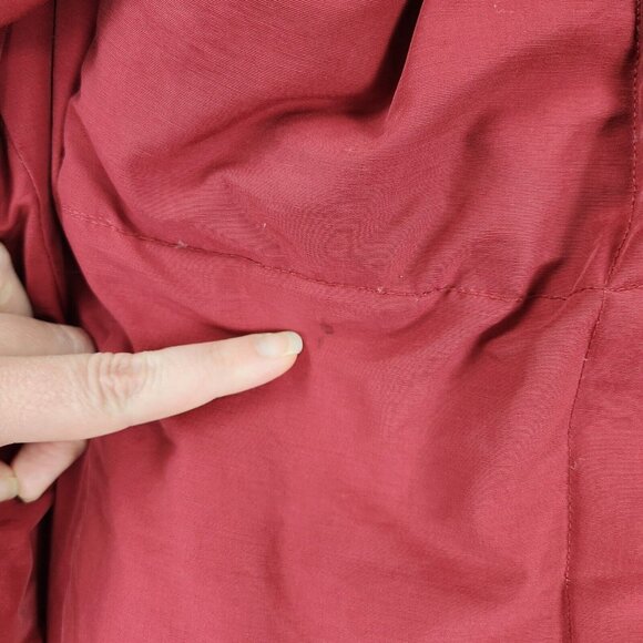 Eddie Bauer Coat Women XS Petite Red Vintage Goose Down Long Parka Hooded Winter - Picture 16 of 16